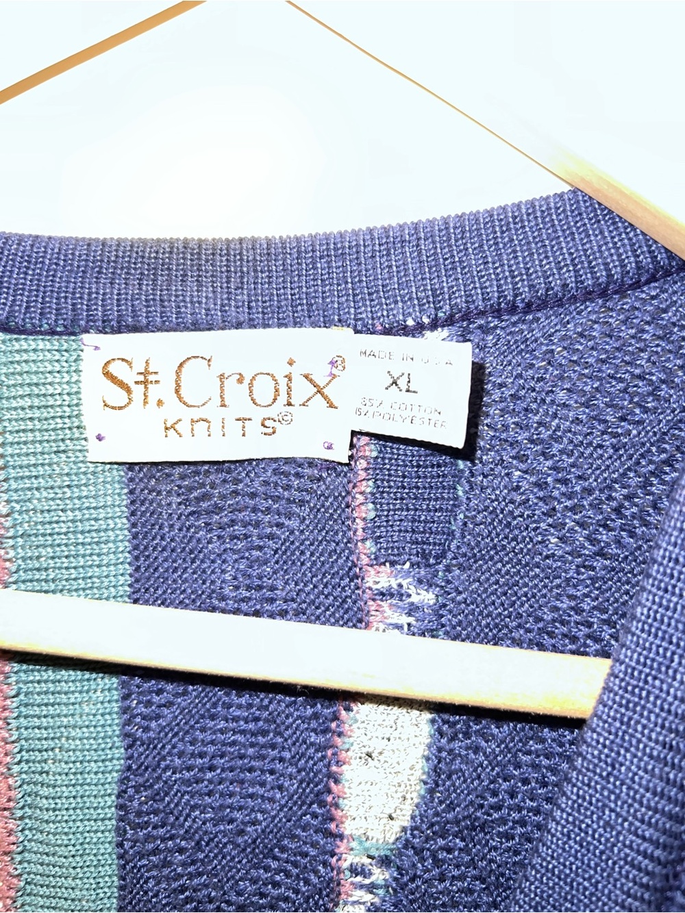 St. Croix V-Neck Multi-Color Patterned Men's Sweater - Picture 4 of 5